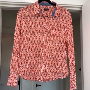 Light weight printed Talbots button down